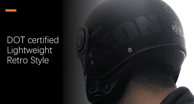 Open Face Motorcycle Helmet for Adults,DOT Approved - Moped Half Vespa Retro Helmet with Anti-Scratch Visor for Men and Women