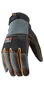 Wells Lamont FX3 Insulated Synthetic Leather Winter Work Gloves for Men – Warm 3M Thinsulate, Fleece-Lined, Touchscreen – Water-Resistant, Reinforced Palm, Adjustable Wrist – Green, Large (7794L)