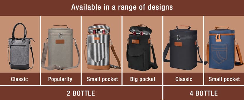 Tirrinia 2 Bottle Wine Gift Tote Carrier - Leakproof & Insulated Padded Versatile Wine Cooler Bag for Travel, BYOB Restaurant, Wine Tasting, Party, Dinner,Gift for Wine Lovers,Grey