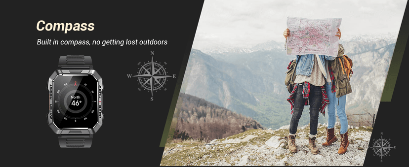 Military Smart Watch for Men (Answer/Make Calls), 2.01'' Smart Watch for Android and iPhone, Fitness Tracker with Flashlight/Compass/100 Days Battery/Heart Rate/Sleep/100+ Sport Modes(2 Straps)