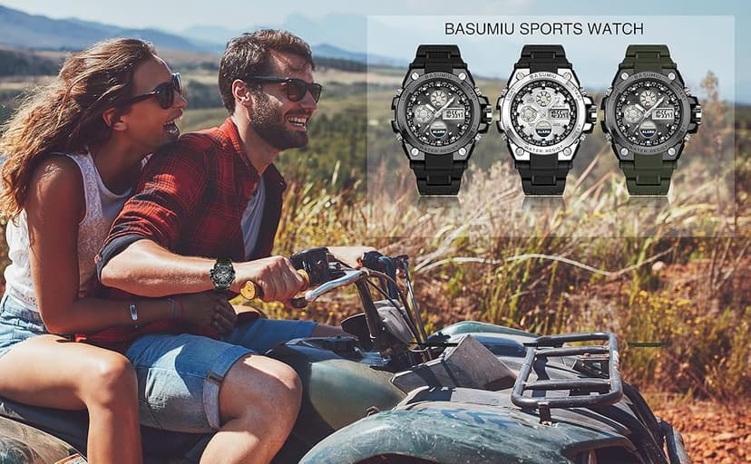 BASUMIU Military Tactical Watches for Men Luxury Black Digital Work Mens Watches Sport Dive Men's Wrist Watches Waterproof Cheap