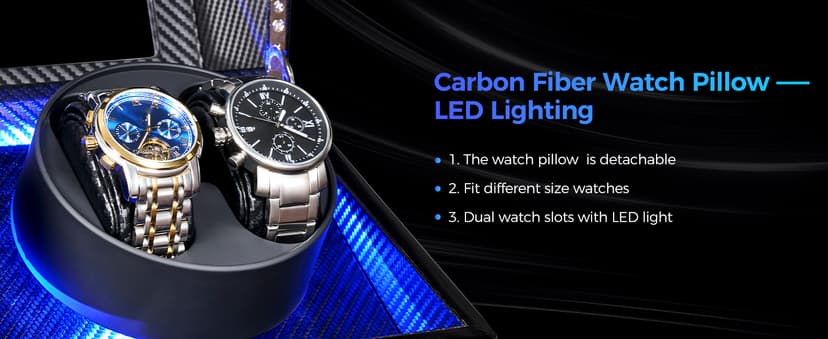 ANWBROAD ANWBROAD Watch Winders For Automatic Watches, Automatic Watch Winder Box With Led Light, Watch Turner For Automatic, 4 Watch Rotator And Super Quiet Motor And 4 Rotation Mode, UJWW011Y