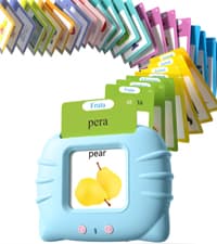 Montessori Language Learning Toys with 224 Words, Pocket Speech Therapy Toys, Sensory Learning Kit, Educational Toys for Kids Airbition Talking Flash Cards for Toddlers Ages 1‑4,224 Words English Blue B0CRYJB6GK