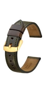BISONSTRAP Men's Watch Bands, Hand-Stitched Leather Watch Straps, Quick Release, 18mm 19mm 20mm 21mm 22mm