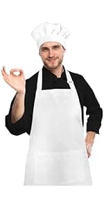NLUS 2 Pack Kitchen Cooking Aprons, Adjustable Bib Soft Chef Apron with 2 Pockets for Men Women(Black/Brown Stripes) B08F79GXXM