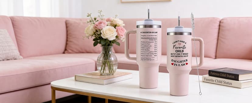 Mother in Law Tumbler with Handle 40oz Mothers Day Gift - Best Funny Mother in Law Mug Gifts for Birthday Mother's Day, Wedding, Valentine's, Christmas B0DS9TZLBC