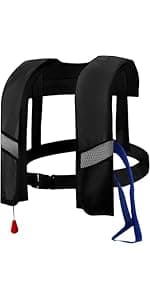 3-Pack Life Jackets for Men Women - 150N Automatic Inflation Swim Vest with Reflective Strips & Safety Buckle ~ Lightweight &Breathable