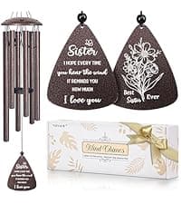 Best sister ever gift for women birthday christmas mother's day, sisters in law gift, sister gifts from brother, home decor Sister Gifts, 32" Bronze Wind Chimes, Sister's Birthday Gifts from Sisters B0FLDC4X15
