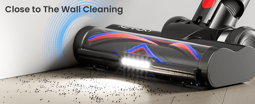 Kermoky Cordless Vacuum Cleaner, 650W 55KPA 70Mins Vacuum Cleaners for Home, Self-Standing Cordless Stick Vacuum with Anti-Tangle, Lightweight Wireless Vacuum for Hardwood Floor/Carpet/Pet Hair