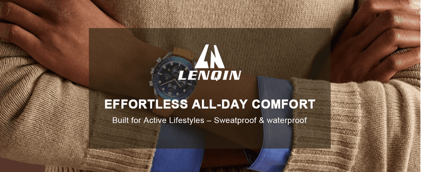 LN LENQIN Mens Watches Leather Watch Analog Quartz Watch for Men Luminous Luxury Fashion Business Casual 30M Waterproof Men's Wrist Watches with Date