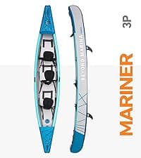 BEYOND MARINA Inflatable Kayak 1 & 2 & 3 Person Adult- Full Drop Stitch Kayak with Aluminum Paddles, Seats, Footrests, Pump, Fins