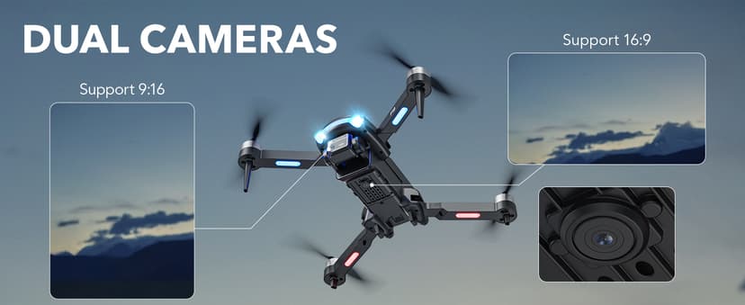 Contixo F19 Drone With 1080p HD FPV Camera, 20 Min Flight 360° Flips Brushless Motor RC Quadcopter With Altitude Hold, Obstacle Avoidance, Follow Me For Novice Beginner's Kids And Adults, 2 Batteries