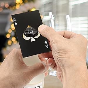 Card Bottle Opener, Yoption 10 Pcs Stainless Steel Credit Card Size Beer Bottle Can Cap Opener for Wallet Pocket Wedding Party Groomsmen Birthday Gifts