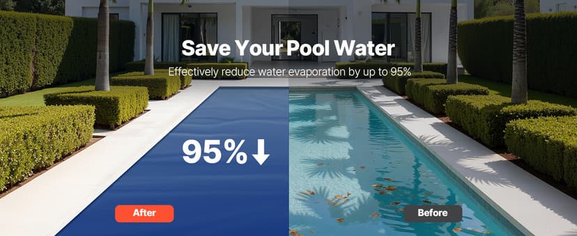 VEVOR Solar Pool Cover, 32 x 16 ft Pool Bubble Cover, 16 Mil Pools Solar Blanket with Dual Heat-Locking Air Layer for Pools, Daytime Heat Absorption, Nighttime Heat Retention, Blue & Silver, Cuttable