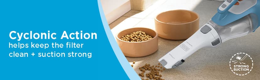 BLACK+DECKER dustbuster AdvancedClean Handheld Vacuum Cordless, Compact Home and Car Vacuum with Crevice Tool ,Rotating Nozzle and Charging Station, Large Dust Bowl (CHV1410L)