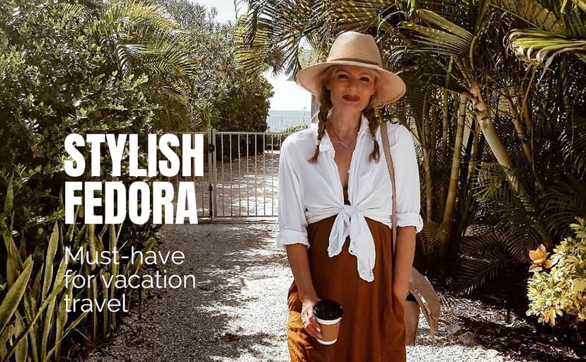 FURTALK Sun Hats for Women Summer Wide Brim UV UPF 80+ Panama Fedora Foldable Packable Straw Beach Hat