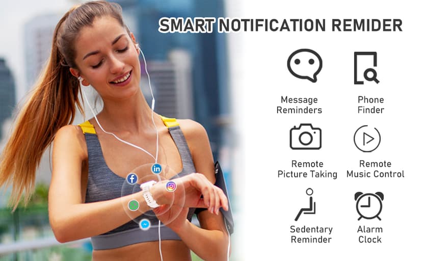 Fitness Tracker with 24/7Heart Rate, Blood Pressure, Sleep Tracking, Calorie, Activity Tracker with 1.1" AMOLED Color Screen, Waterproof Step Tracker for Android iPhones Women Men