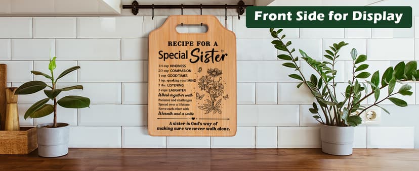 Gifts for Sister, Sister Birthday Gifts, Recipe for A Special Sister Cutting Board, Sisters Gifts from Sister, Mothers Day Christmas Gifts for Sister Sister Adult