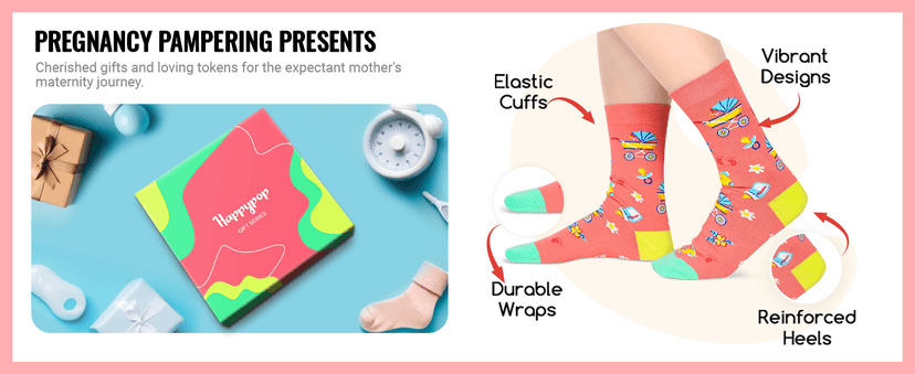 HAPPYPOP Expecting Mother's Day Gifts for New Mom - Mom To Be Gifts for Pregnant Women, Maternity Socks Pregnancy Stocking Stuffers, labor delivery