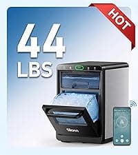 Silonn Nugget Ice Maker Countertop - 44lbs/24h Crushed/Pebble Ice Machine, Front Pull-Out Water Tank & Removable Basket, Stainless Steel Finish for Home Kitchen