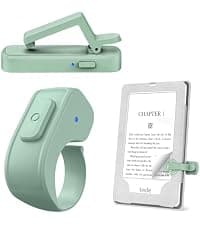 Clicker Page Turner for Kindle Accessories for Camera Video Record&Shutter Selfie with Storage Bag, Fits Thick Cases (Green) Page Turner Ring for Kindle,Remote Control for iPhone iPad Tablets eReaders B0FJXPC91M