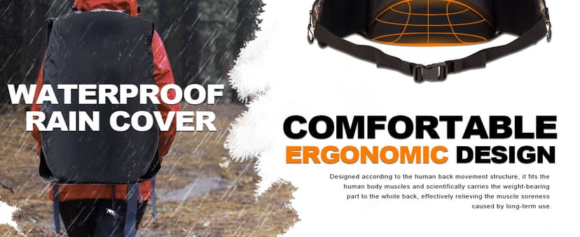 uniHimal Hunting Backpack for Men, Waterproof Camo Backpacks for Hunt with Rain Cover, Durable Large Capacity Day Pack Hunting Gear Accessories for Men