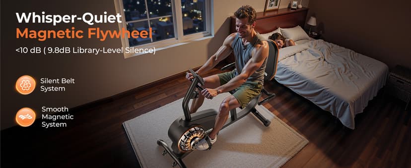 YOSUDA Recumbent Exercise Bike for Home,Magnetic Staionary Bike for Seniors/Adults with Adjustable Seat, 350LB Capacity, 16-level Resistance, LCD Monitor & Pulse Sensors