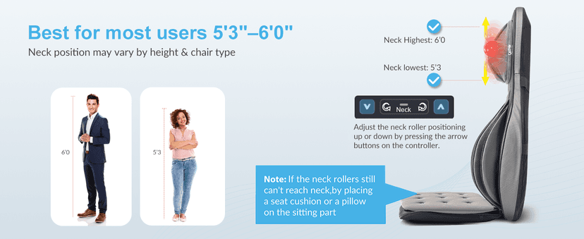 COMFIER Massager Chair with Heat, Shiatsu Neck Back Massager Portable with Compression & Rolling,Massage Chair Pad for Neck & Back for Muscle Tension Relief, Father Day Gift