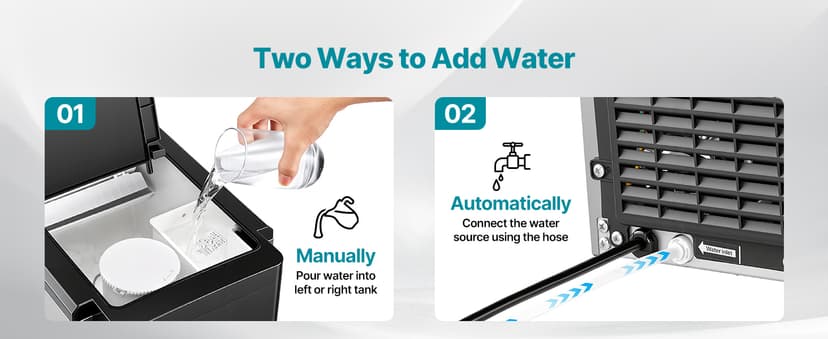 VEVOR Water Dispenser with Ice Maker, 3-in-1 Countertop Water Dispenser, 35 LBS/24H, 12 Cubes/7 Min Fast Ice Making with 4 LBS Storage, Bullet/Crushed ICES & Cold-Water, for Home, Kitchen, Party