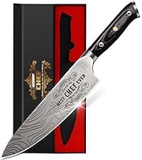 Anniversary Men Gifts for Him Husband, 8 inch Professional German Stainless Steel Chef Knife, Engraved Best Husband Ever Knife Gift, Christmas Anniversary Birthday Gifts for Men Husband