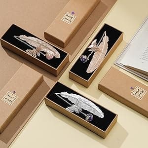 Metal Feather Bookmark with Butterfly Charms Mothers Day Gifts Teacher Appreciation Gifts for Women End of Year Teacher Gifts Birthday Gifts Bookmarks for Women Grils Mom Readers Book Lovers