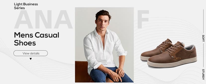 ANALEAF Mens Casual Oxfords Fashion Sneakers Soft Comfortable Lace-Up Dress Shoes