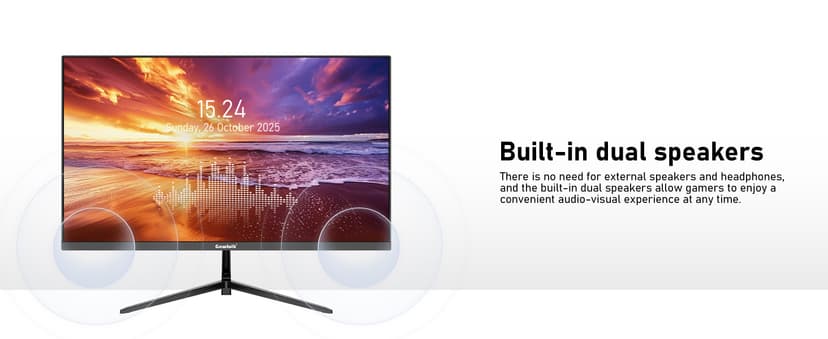 Gawfolk 27 inch IPS 2K QHD (2560×1440) Computer Monitor 75Hz Gaming PC Screen, 1ms,Adaptive Sync,100% sRGB, 1.07 Billion Colours, HDMI2.0、DisplayPort 1.4, Built-in Speaker - Black