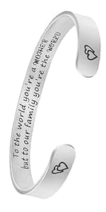 JoycuFF Bracelets for Women Personalized Inspirational Jewelry Mantra Cuff Bangle Friend Encouragement Gift for Her