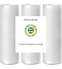 MEGAWISE Vacuum Sealer Bags (8''x 12''-110pcs) for Food Freshness Preservation, BPA Free Vacuum Storage Bags for Food or Sous Vide, Seal a Meal,Double-Sided Texture, Double Lock Freshness (110 count)