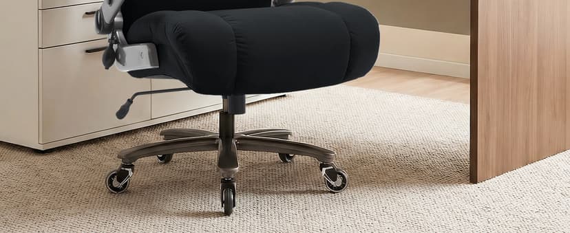 Big and Tall Office Chair 700lbs- Executive Desk Chair with Adjustable Lumbar Support 3D Flip UP Arms- Heavy Duty Quiet Wheels Metal Base Ergonomic Computer Chairs, Black
