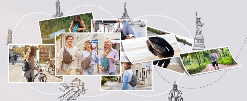 WATERFLY Crossbody Sling Backpack Sling Bag Travel Hiking Chest Bag Daypack (Black)