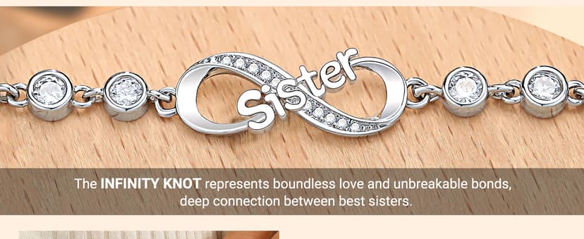 UNGENT THEM Infinity Love Heart Bracelets for Women Her Happy Birthday Valentines Christmas Presents