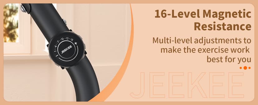 JEEKEE Recumbent Exercise Bike for Seniors,Stationary Bikes for Home, 400LB Capacity & 16 Levels Magnetic Resistance, Heart Rate Handle