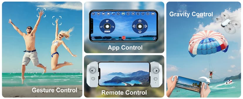 Drone with Camera, 2K HD FPV Drones for Adults, Mini Drone with Gravity Control, One Key Take Off/Land, Waypoint Fly, Gestures Selfie, 3 Speed Modes, RC Drone for Beginners with 2 Batteries