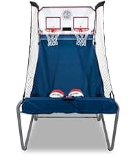 Pop-A-Shot Official Pop-A-Pass Electronic Arcade Style Football Toss Game | 4 Inflatable Mini Footballs | Foldable, Portable, Tote Bag Included