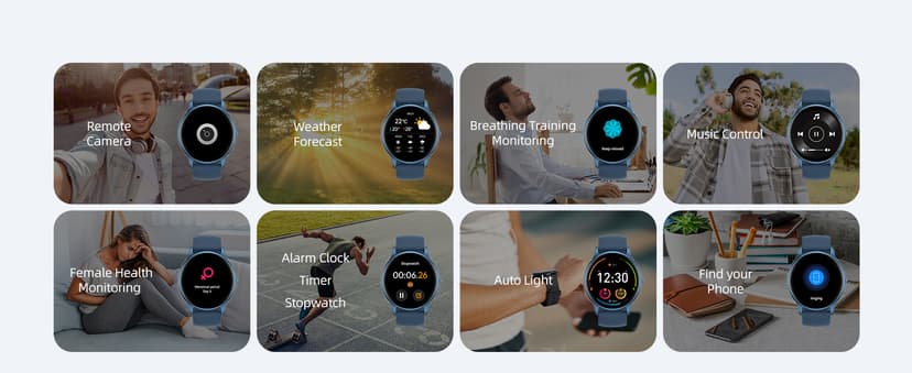 Parsonver Smart Watch for Women Men (Answer/Make Calls) Compatible with iPhone/Android Phones, Fitness Tracker with 100+ Sports Modes IP68 Waterproof, Heart Rate/Blood Oxygen/Sleep/Steps Monitor, Blue