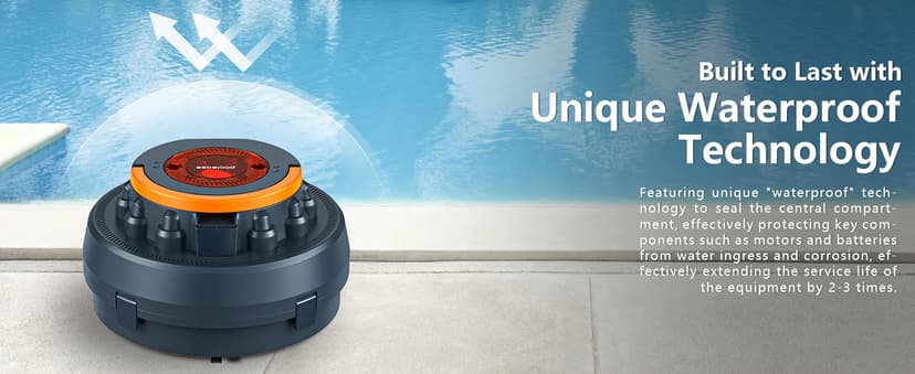 X2 Cordless Pool Cleaner Robot, Robotic Pool Vacuum for Above/In Ground Pool, 45W Dual-Motor, Self-Parking, Enhanced with 2L Debris Capacity