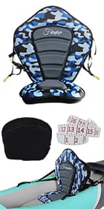 Thickened Kayak Seats - Premium Shockproof Seats with Back Support for Kayaking, Canoeing, Fishing, Paddle Boarding - Comfort, Versatility and Extra Storage