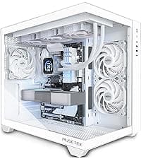 MUSETEX ATX PC Case, 3 x 120mm Fans Pre-Installed, 360MM RAD Support, 270° Full View Tempered Glass Gaming PC Case with Type-C, Mid Tower ATX Computer Case, Black, Y6