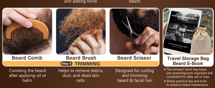 XIKEZAN Beard Kit for Men Grooming & Care w/Beard Conditioner, Wash, Oil, Balm, Brush, Comb,Birthday Fathers Valentines Gifts for Men Him Dad Husband Boyfriend Christmas Gifts Mens Stocking Stuffers