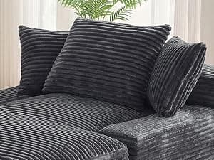 WEUP 69" Indoor Chaise Lounge, Oversized Corduroy Upholstered Armless Sofa Bed, Deep Seat Sleeper Reading Chair, Cloud Sofa for Living Room Bedroom Apartment, No Assembly Required (Gray)