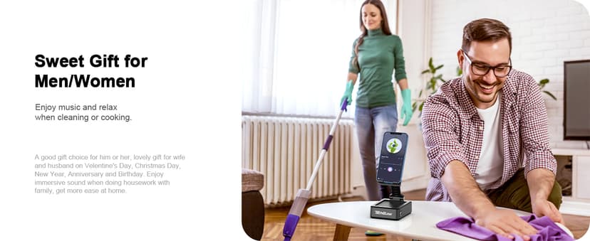 TechGlow Foldable Cellphone Stand with Bluetooth Speaker and Power Bank Birthday Gifts for Men Women Mother Father Boy Girl Teens Cool Tech Gadgets