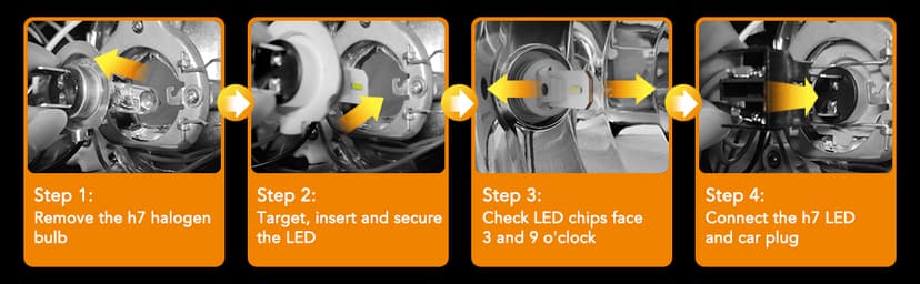 OXILAM H7 LED Light Bulb, 60000LM 10X Brighter 6500K White, Anti-Flicker, 60,000Hrs Lifespan, Plug and Play, H7 Fog Compatible with Cars Trucks SUVs, Pack of 2