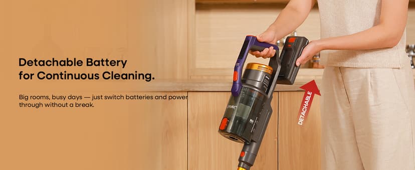 KIPMAX Cordless Vacuum Cleaner, 50KPa 550W Stick Vacuum for Home, 70Mins Anti-Tangled Vacuum Cleaner for Pet Hair/Carpet/Floor, Self-Standing Vacuum with Rechargeable Battery, LED Display&Aromatherapy